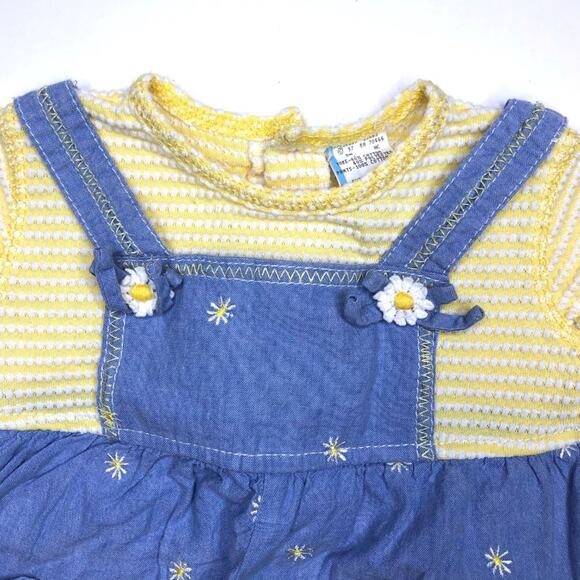 Vintage Baby Daisy Infant Denim Overalls Romper - Picture 7 of 7
